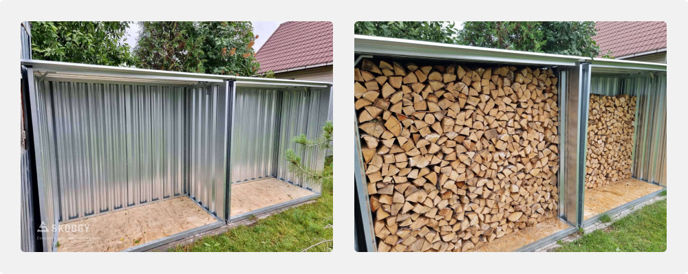 Компактные дровницы SKOGGY с плоской крышей