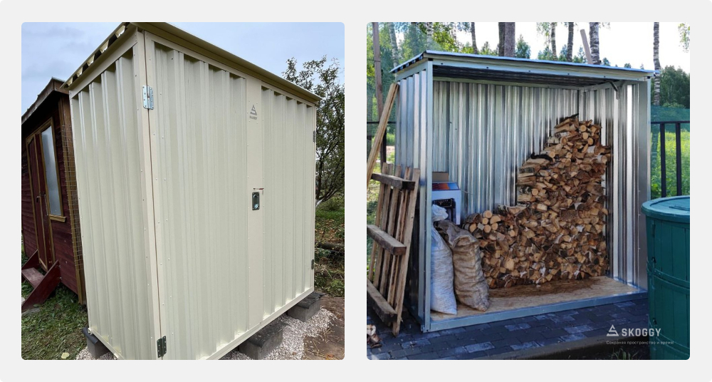 Дровники с плоской крышей